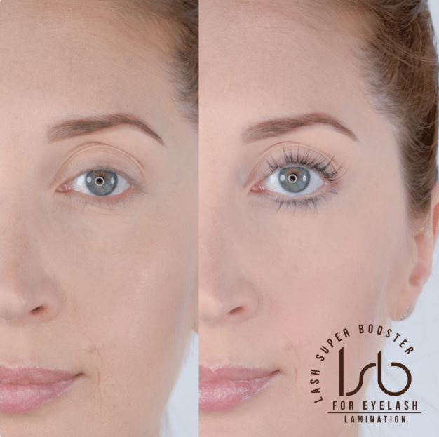 Keratin lash lift treatment done using Lami Super Booster products