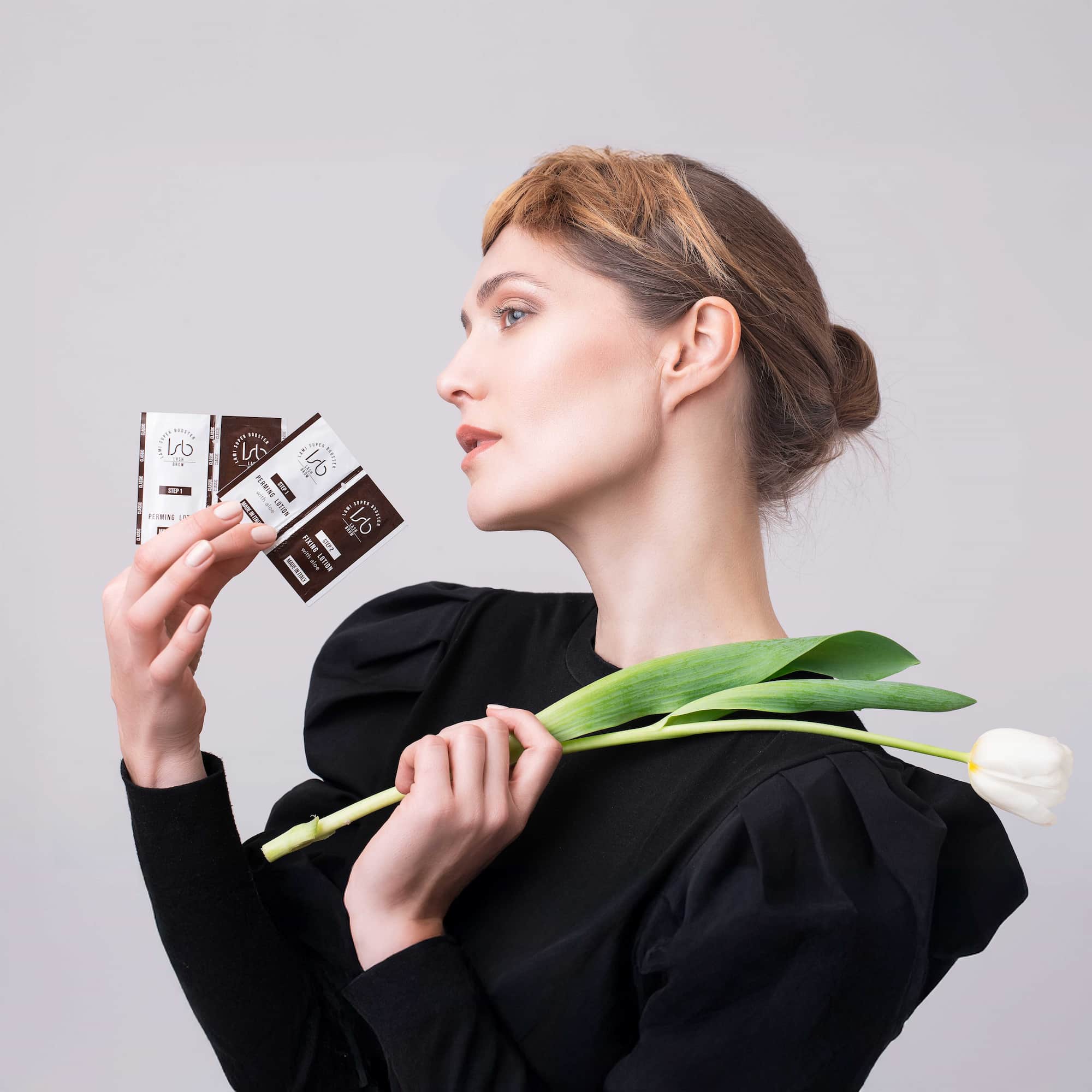 Lami Super Booster lotions for lash lift and brow lamination are made in Italy