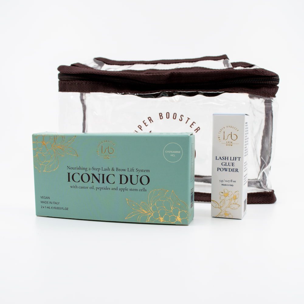 Upgrade your salon with our Professional Korean Lash Lift Mini Kit. Includes vegan 2-Step Iconic Duo and glueless Lash Lift Glue Powder. Fast processing, deeply nourishing, and perfect also for brow lamination.
