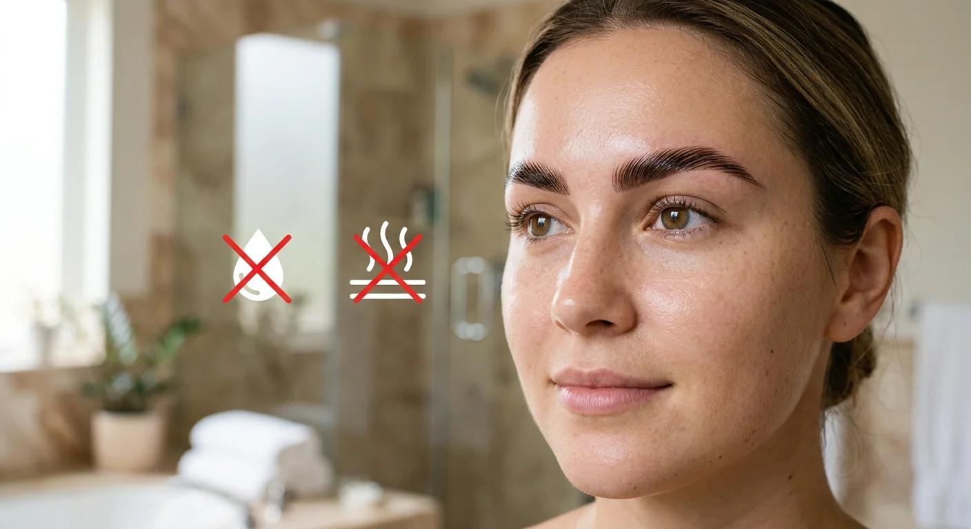 Laminated brows close up