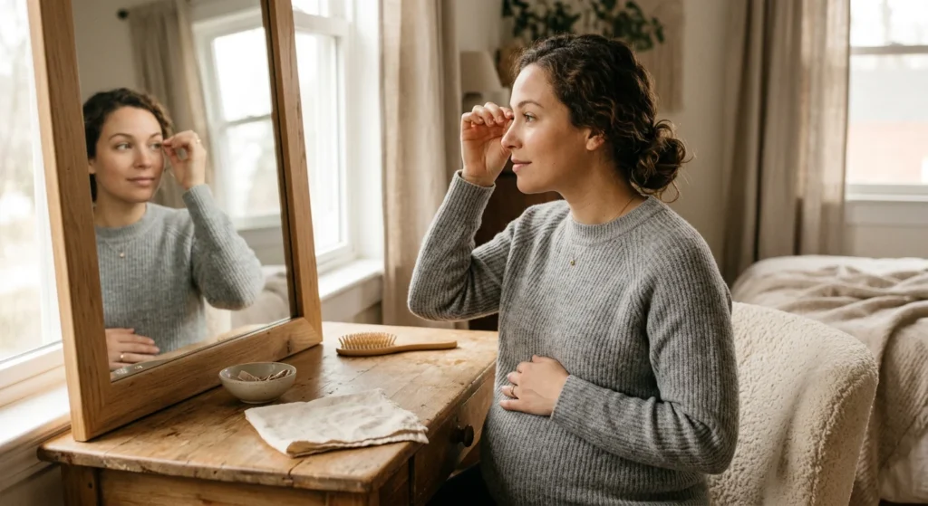 Pregnant woman lash care