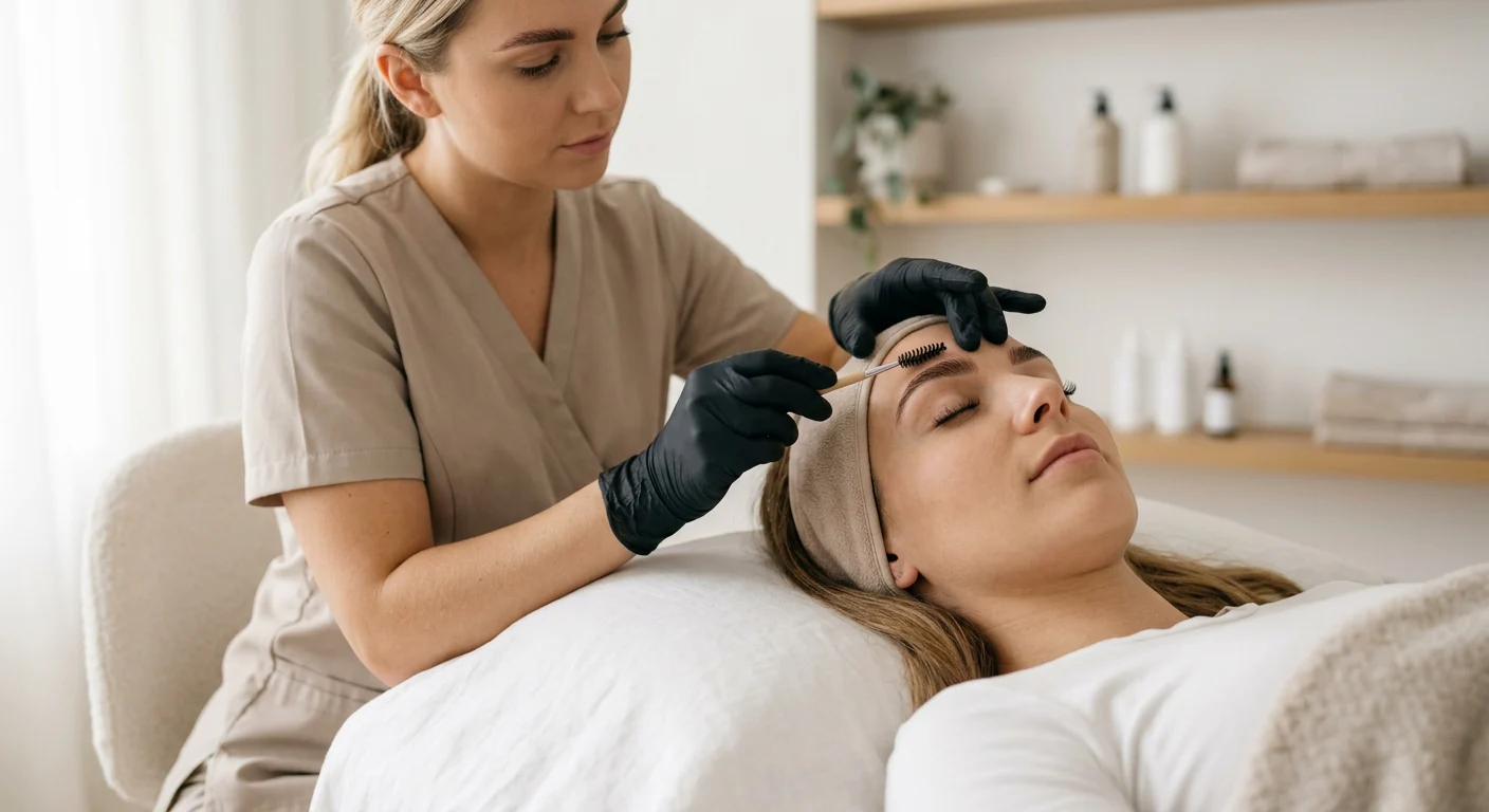 Lash technician in salon