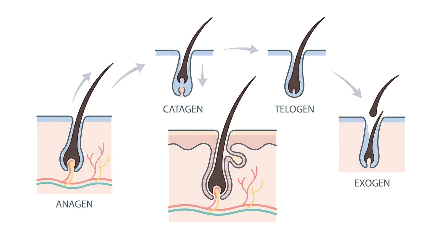 Diagramma del ciclo di crescita delle ciglia