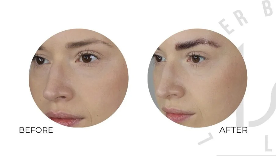 Prima e dopo la laminazione sopracciglia