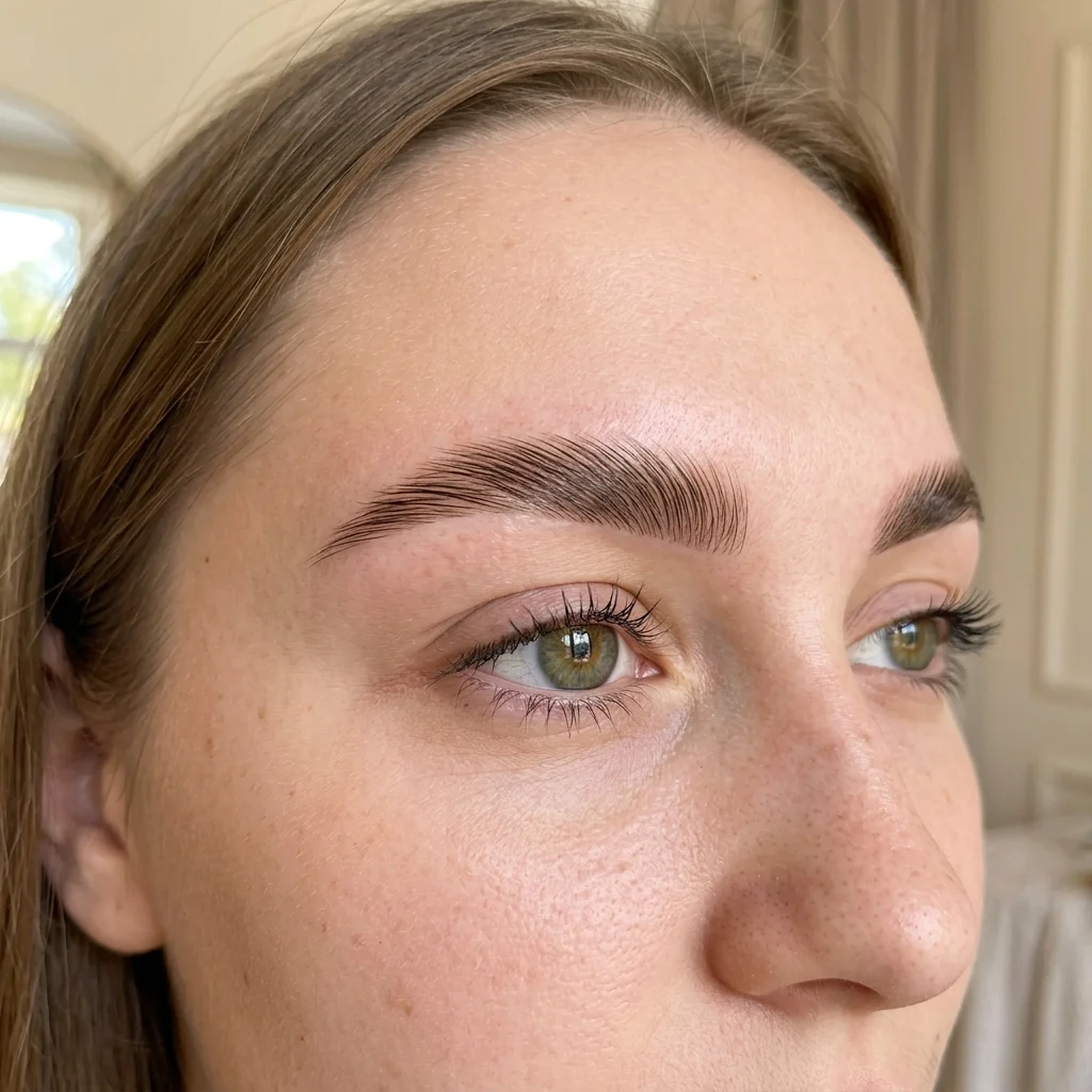Primo piano sopracciglia laminate