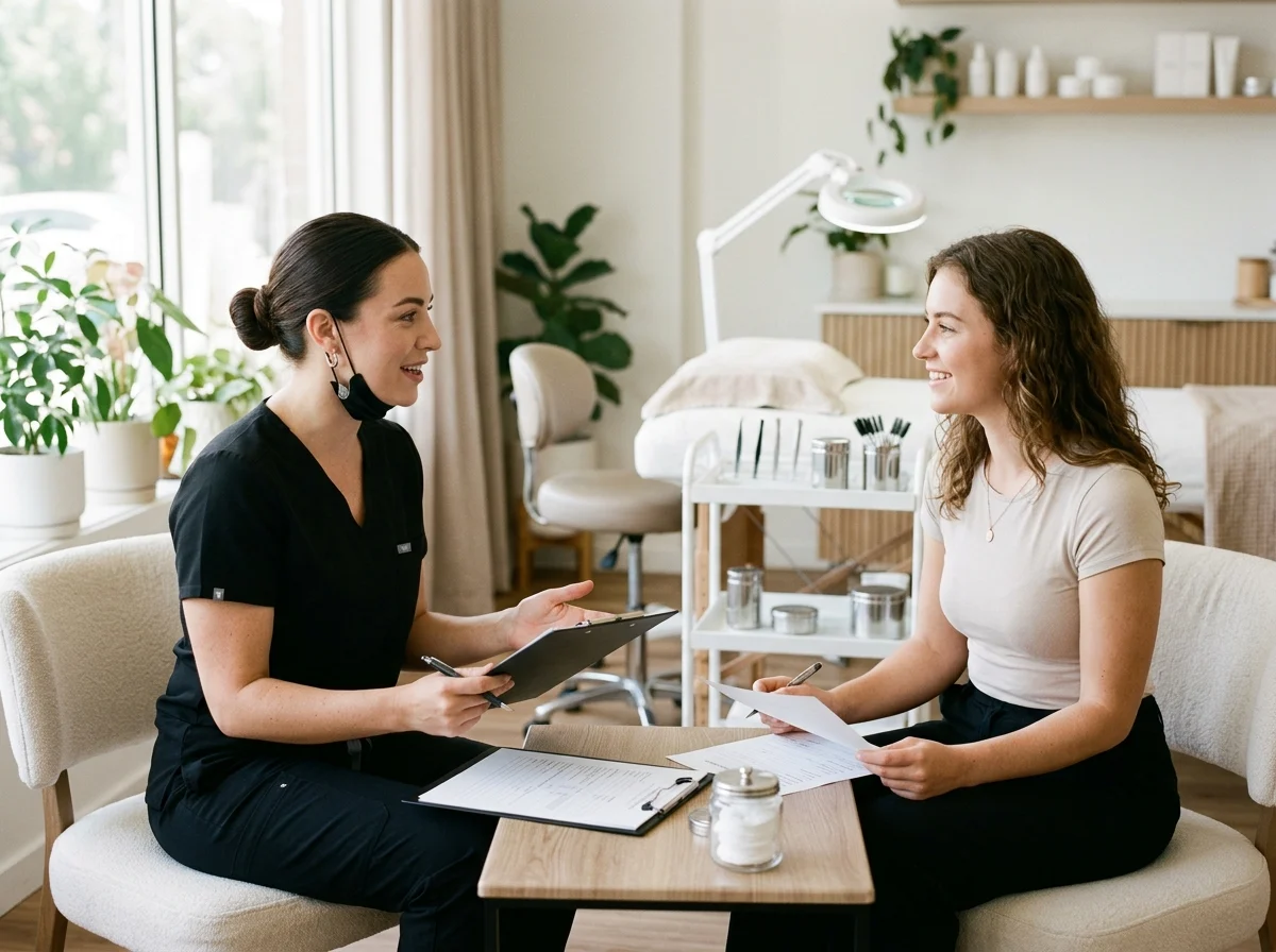 Lash consultation in salon